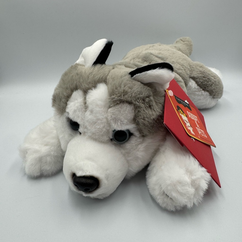 FAO Schwarz Adopt-A-Pet Husky Dog 15" Blue Eyes - New With Tags
